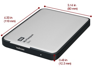 Тонкий накопитель емкостью 2 Тб в металлическом корпусе